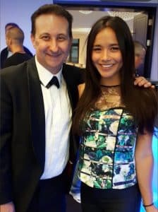 Andy Field entertaining a young lady guest with mind reading at a Cheltenham wedding