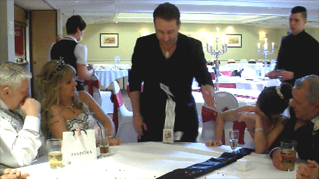 Strong sleight of hand for the bride and groom Andy Field showcases his amazing sleight of hand to a bride and groom