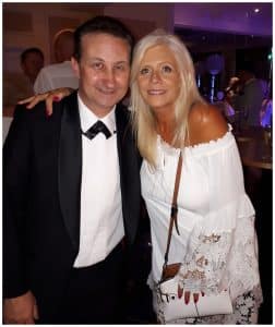 Swindon wedding magician Andy Field with a guest called Karen