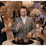 Andy Field performing the Cups and Balls for wedding guests