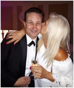 Guest kisses Andy Field after a close-up magic performance in Bath
