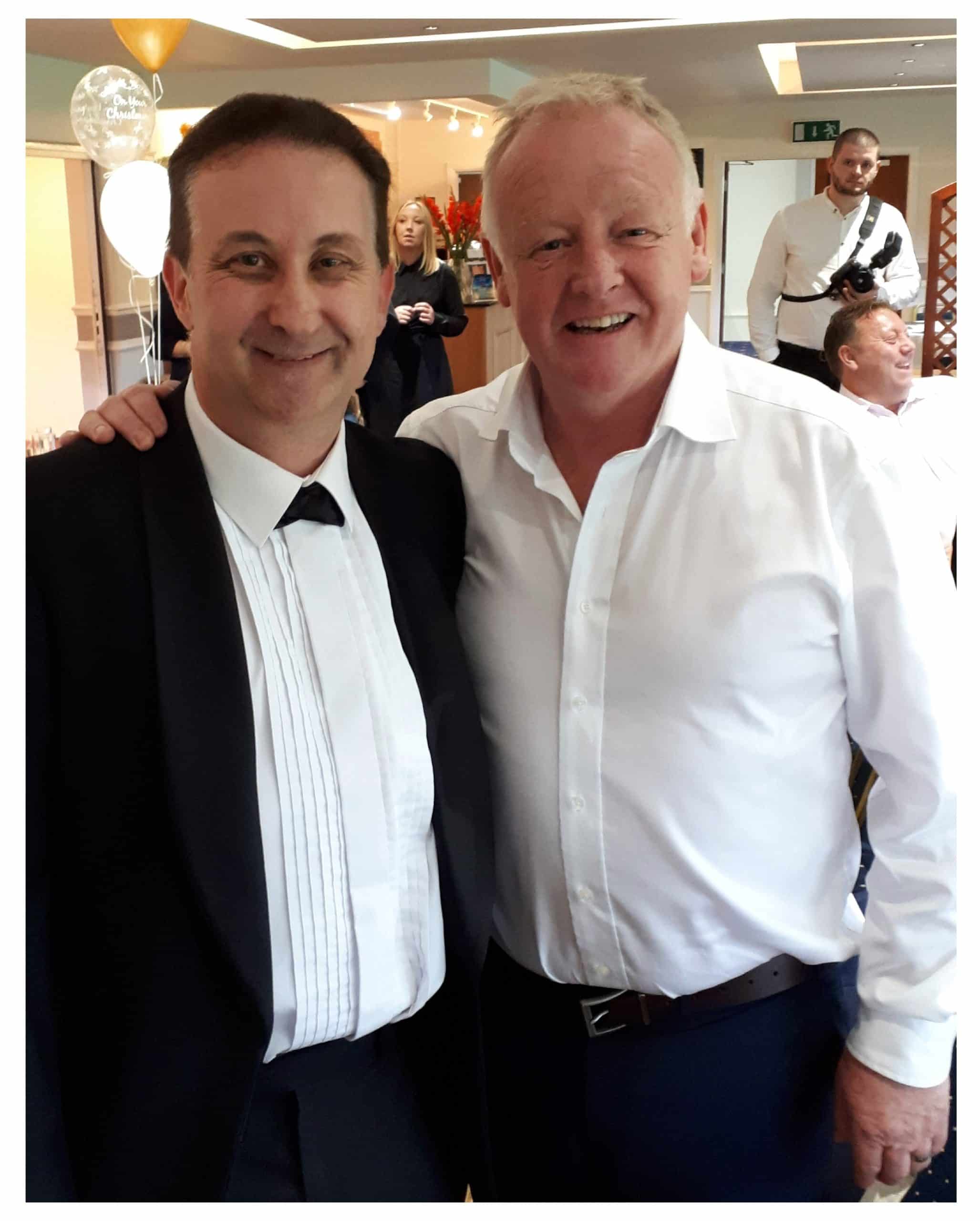 Andy Field with Les Dennis Andy Field with Les Dennis at a corporate event