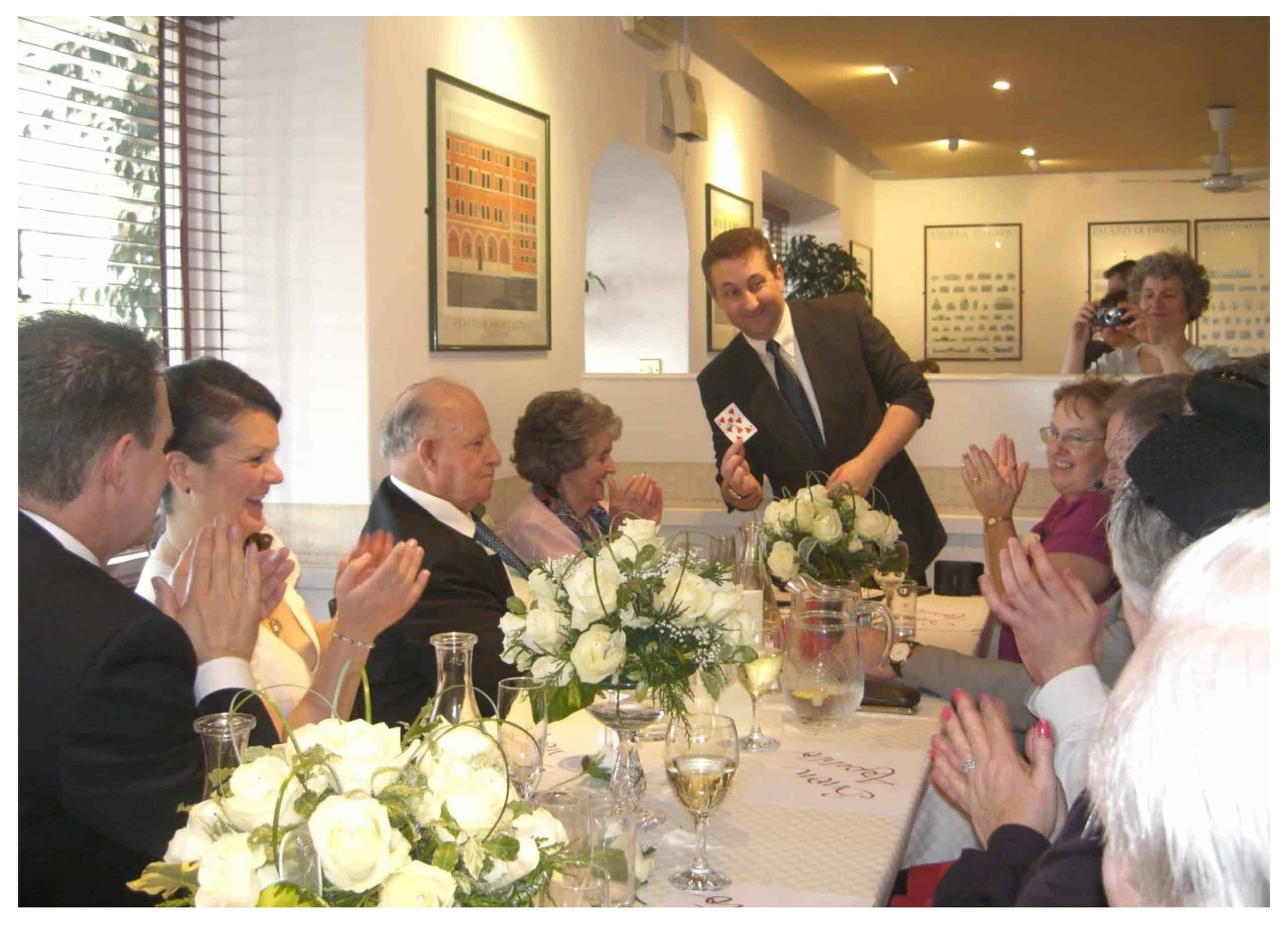 Anniversary Magician Oxford Andy Field performs close up Oxford anniversary magician table top magic