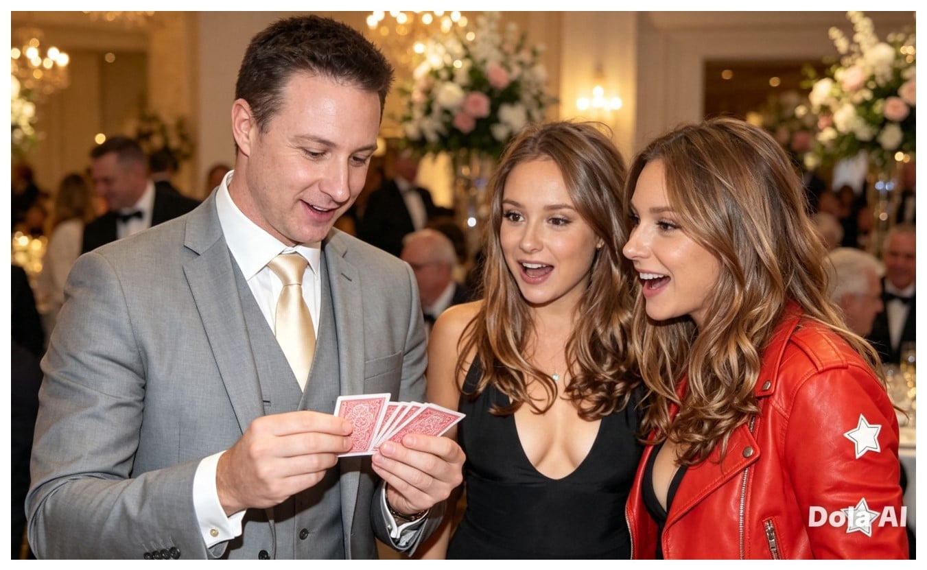 Close up magic with Oxfordshire Showman and magician Andy Field Oxfordshire close up magician Andy Field for walk about magic
