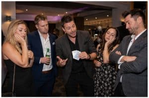 Magician respecting an audience member's choice not to participate