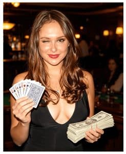 Woman holding money while demonstrating body language and nonverbal communication