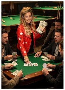 Holly performing Three Card Monte for an audience